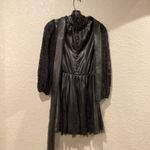 Alice + Olivia Mina Faux Leather and lace long sleeve Mini Dress 0 Photo 6