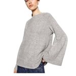 Anthropologie  Dark Green Sweater Bell Sleeve Oversized XS Photo 4