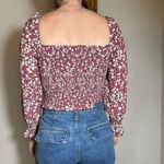 Aritzia Sunday Best Gorgeous Corset Style Longsleeve Floral Blouse Size Medium Pink Photo 2
