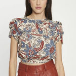 Walter Baker Walter‎ Baker Floral Crop Top Jordyn in Dancing Lotus Sz Large Photo 0