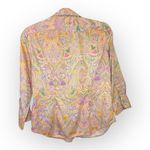 CHAPS Ralph Lauren Pink Yellow Paisley Button Down Shirt XS Boho Preppy Retro Photo 1