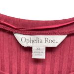 Ophelia Roe  Women's XL Maroon Textured 3/4 Sleeve Ruched Knit Sleeve Top Blouse Photo 3