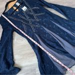 Free People Nwt ‎ blue sheer lace beaded bell sleeve witchy dress Photo 5