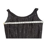 Vintage Judith Imports Black Sequined Sleeveless Dress Made In France Size 42 Photo 2