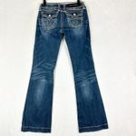 Rock Revival  Elizabeth Wide Leg Jeans Size 26 Fleur de Lis Flap Pockets Low Rise Photo 1