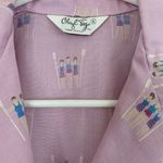 Vintage Cheryl Tiegs Pastel Purple Printed Button Down Shirt Size 6 Photo 3