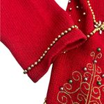 Christmas Red Cardigan with Festive Patterns Size M Photo 3