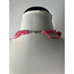 Hot pink twisted beads boho floral disk necklace Photo 4