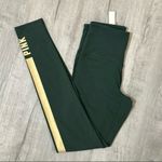 PINK - Victoria's Secret NWT Victoria's Secret PINK Cotton High Waist Leggings Green Gold Stripe Small Photo 0