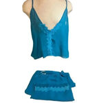 Amoureuse cami and pants sleepwear pajama set feminine plus size 1x Green Photo 4