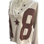 Oversized Boxy Crewneck Pullover Retro Star Patch Medium Multiple Photo 2