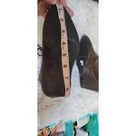 Isaac Mizrahi Live Andrea Size 8 Brown Leather Suede 3" Wedge Ankle Booties Photo 7