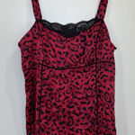 White House | Black Market Cami Top Red Jaguar Animal Print Size Medium 100% Silk Photo 0