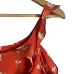 Shoshanna Bronwen Red Floral Print Cold Shoulder Square Neck Silk Top Size Small Photo 5