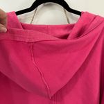 Alo Yoga  V Neck Cropped Hooded Pull Over Top Hot Pink French Terry Sz XL NWT Photo 4