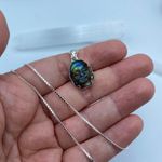 Buddha Carved Labradorite Solid Sterling Silver Necklace Photo 6