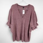 Torrid Vegan Cashmere V-Neck Ruffle Elbow Sleeve Pullover Sweater Size 6 6X 30 Photo 5