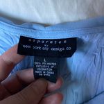 Y2K Ruffle Lace Trim Blue Blouse Large Coquette Dainty Feminine Fairy Whimsical Photo 1