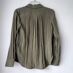 Madewell Desert Olive Green Crinkled Button-Up Shirt XS Photo 9