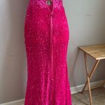 Wear You Love. Unique sparkle sequins slit front maxi dress deep pink size 14 Photo 3