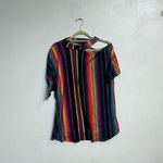 Crazy Train  Striped Cold Shoulder Top Sz L Photo 1