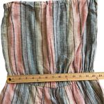 Drew Anthropologie  Emerson Pastel Stripes Linen Blend Bandeau Jumpsuit Size S Photo 7
