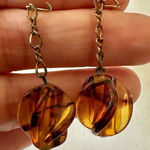 Amber tone chain drop earrings Photo 0