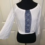 White embroidered bell sleeve top Size XS Photo 1