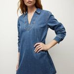 Veronica Beard  Wasta Denim Dress in Cornflower Blue Long Sleeve Photo 1
