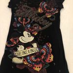 Disney Mickey Mouse The One & Only Butterfly Art Missy Black Shirt Women’s S. Photo 1