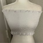 SheIn White Ribbed Tube Cropped Top M Casual Costal Cowgirl Coquettte Girl Photo 1