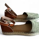 Old Navy  Faux-Suede/Faux-Leather Ankle-Strap Espadrilles Sage Green Size 6 Photo 3