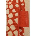 Diane Von Furstenberg  Tote Bag Leather Accents Orange Starburst Canvas Purse Photo 2