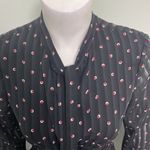 Alexis  Leila Pleated Rio Print Black Mini Wrap Dress Size Medium Photo 8