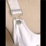White Denim Overalls Dress: Mini Skirt, A Photo 3