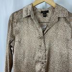 Japna NEW  Medium Animal Print Button Down Blouse Top Flowy Office Formal Photo 8