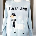 Avenue “Fa La La Llama” Crewneck Holiday Sweater Pullover Size Large EXCELLENT! Blue Photo 6