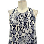 Lavender Brown Snakeskin Racerback Silk Dress Navy Blue Cream Size Small Photo 1