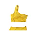 Mustard Yellow womens size medium one shoulder strap high waisted cheeky bikini​ Photo 4
