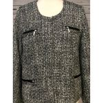 Soft Surroundings  Blazer size Medium Zipper Coat‎ Tweed Sweater Jacket Pockets Photo 2