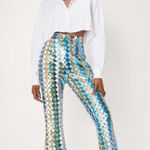 Nasty Gal High Waisted Sequin Flare Pants Photo 0