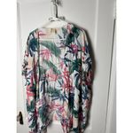 Japna  Kimono Cover Up Women's One Size White Tropical Floral Print Lightweight Photo 1