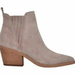 Marc Fisher Suede Leather Teona Light Grey Ankle Cowboy Boot Size 7.5 NWT Photo 0