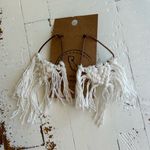 Artisan California  white macrame boho bohemian earrings Photo 2