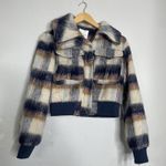 Avec Les Filles  Brushed Plaid Cropped Trucker Jacket Small NWT Photo 1