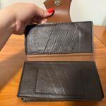 Vintage Texas‎ Leather Manufacturing Tooled Wallet Aqua Blue Brown Western Photo 3