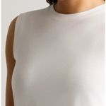 Quince  Cotton Modal Muscle Tank High Neck‎ White Size XL Photo 2