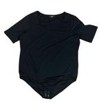 Lane Bryant Fitted Short-Sleeve Scoop Neck Bodysuit Black Womens Size 18/20 Photo 0