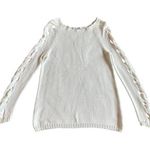 Per Se by Carlisle White Woven Pullover Sweater Cutout Sleeves Size XS NWT Photo 0
