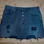 Free People Distressed Denim Skirt Photo 0